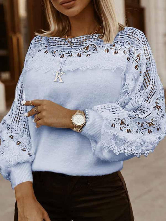 Stunncal Round Neck Cutout Sweater