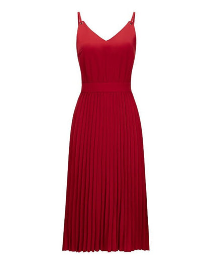 Stunncal Sexy V-Neck Pleated Dress