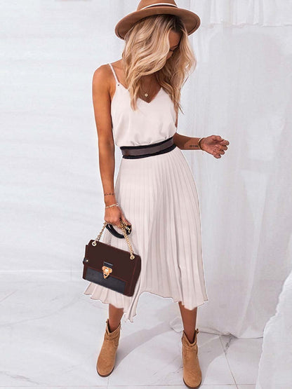 Stunncal Sexy V-Neck Pleated Dress