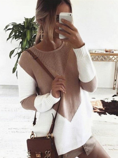 Stunncal Stitching Hollow Sweater