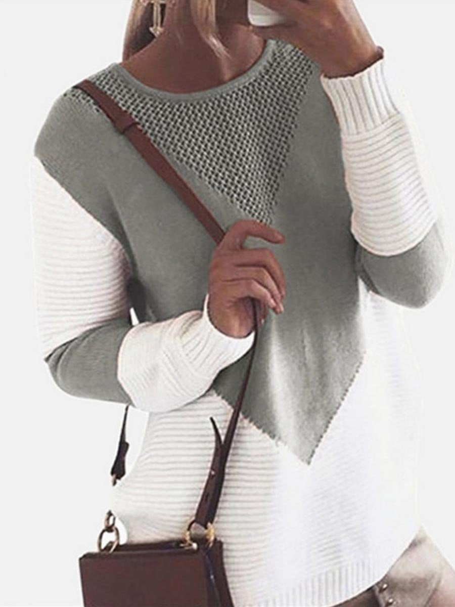 Stunncal Stitching Hollow Sweater