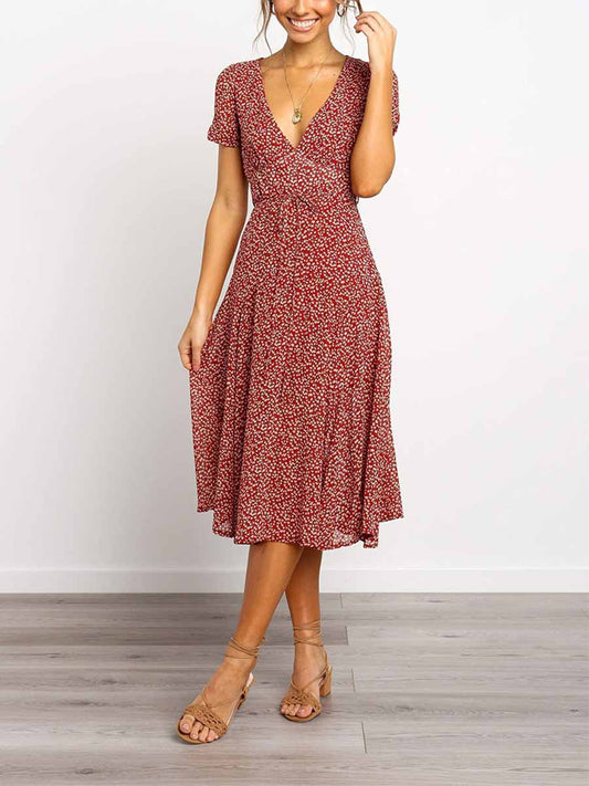 Stunncal Print Dot Belt Dress