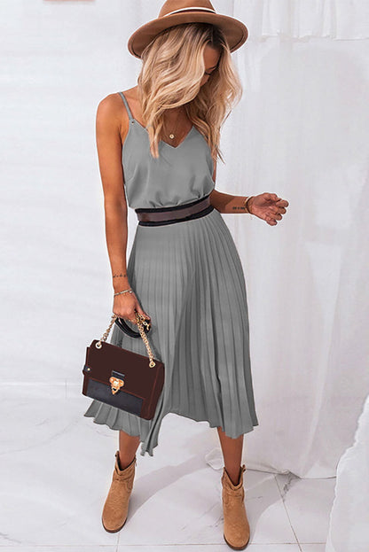 Stunncal Sexy V-Neck Pleated Dress