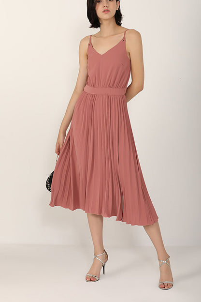 Stunncal Sexy V-Neck Pleated Dress