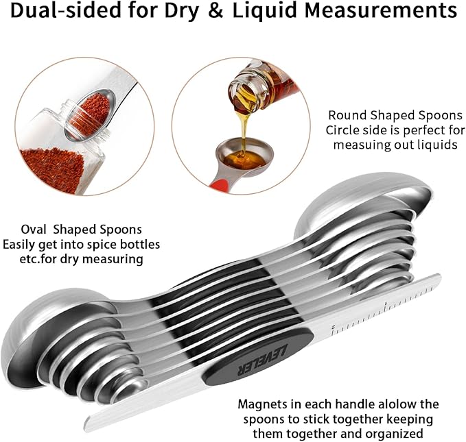 Magnetic Measuring Spoons Set of 8