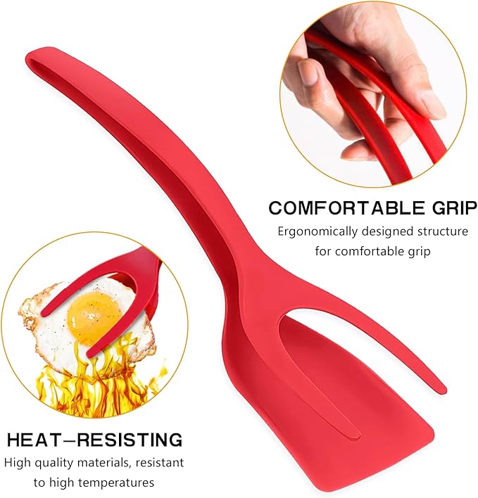 Egg Flipper Spatula 2 in 1 (black and red)