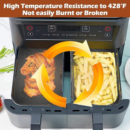 Dual Zone Air Fryer Liner Accessories 2Pcs