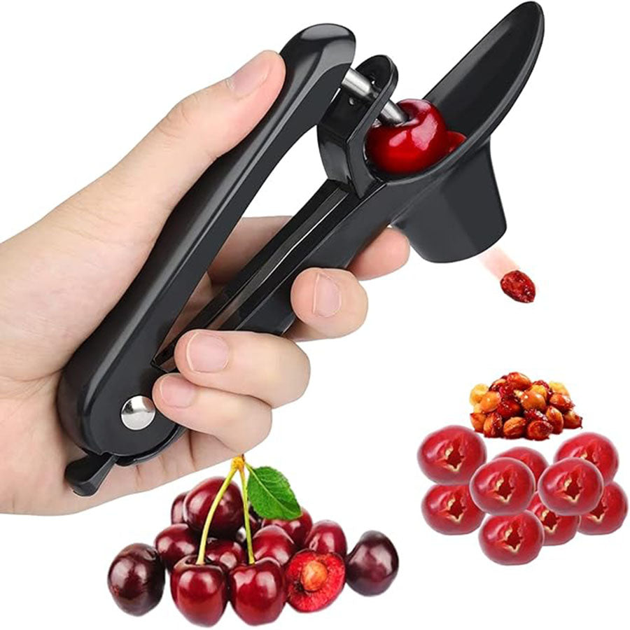 Stainless Steel Cherries Corer Pitter Tool (Black)