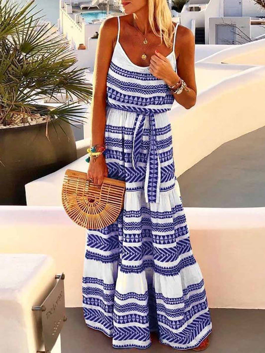 Stunncal Geometric Printed Maxi Dress (2 Colors)