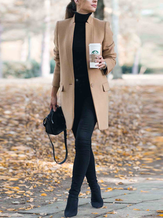 Stunncal One Button Khaki Coat