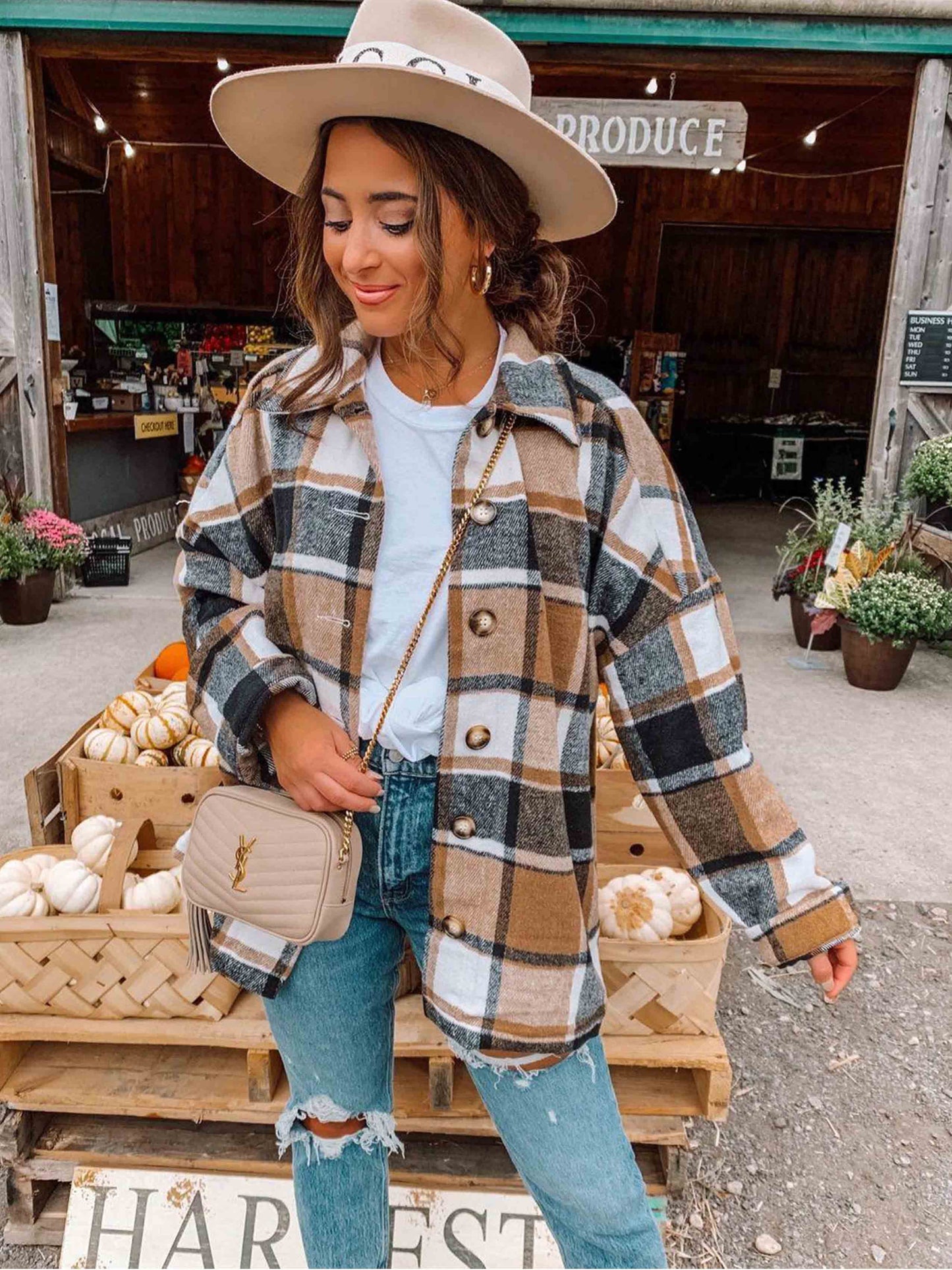 Stunncal Street Fashion Style Plaid Coat