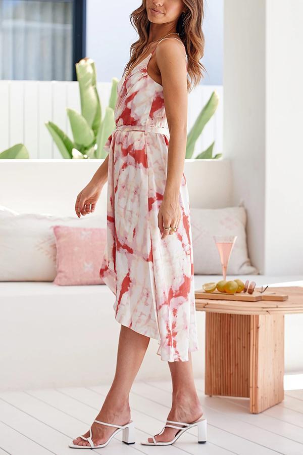 On Cloud Tie Dye Wrap Midi Dress