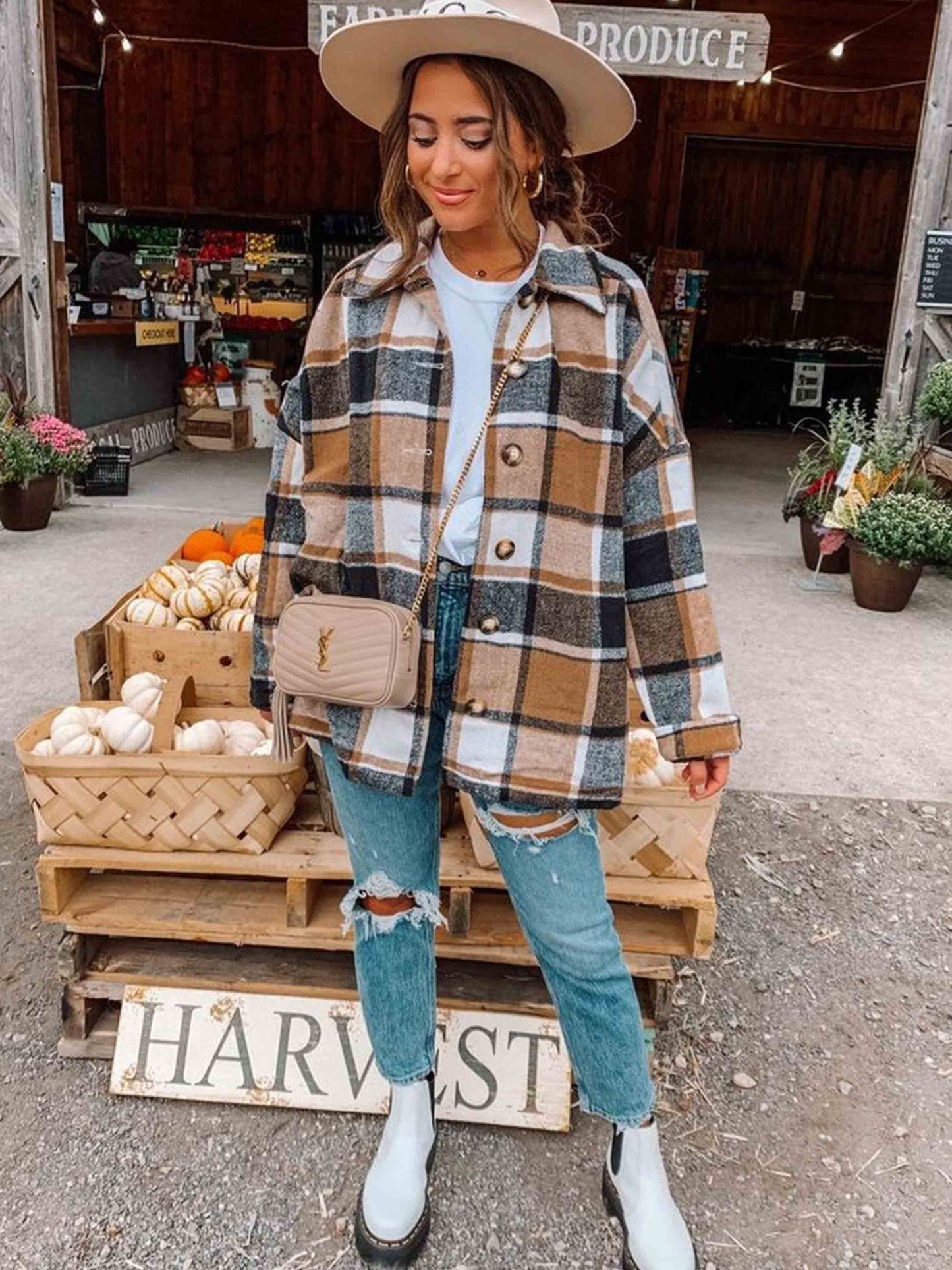 Stunncal Street Fashion Style Plaid Coat